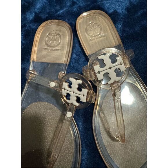 Tory Burch jelly clear thing sandals logo on top 7 - Picture 4 of 4